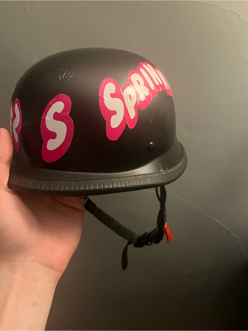 Black DOT Half Shell Hat ;) W Sprinklez Stickers